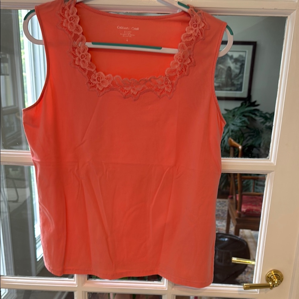 Coldwater Creek Vibrant Sleeveless Tank Top peach size L